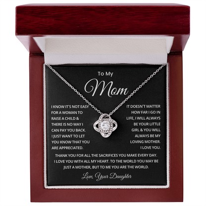 To My Mom Necklace from Daughter | Meaningful 2026 Forever Love Gift for Mother