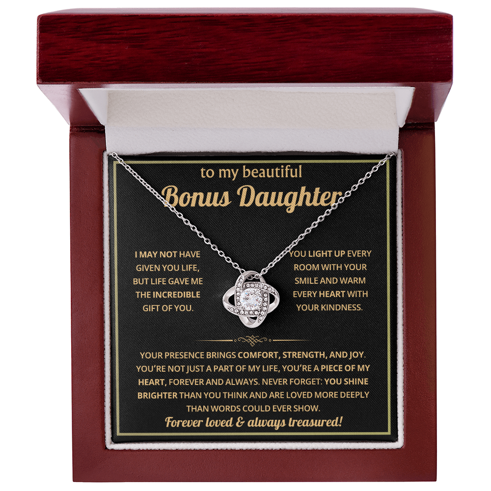 To My Bonus Daughter Necklace - Gifts From Mom or Dad