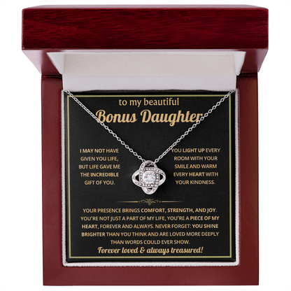 To My Bonus Daughter Necklace - Gifts From Mom or Dad