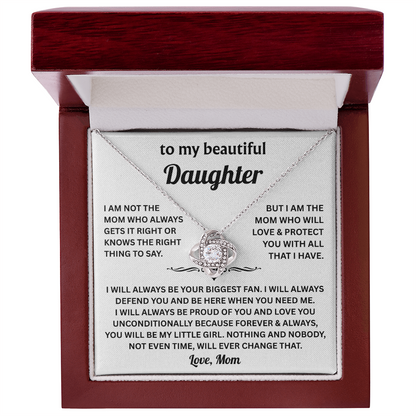 To My Beautiful Daughter - I Will Always Be Your Biggest Fan - Love Knot Necklace
