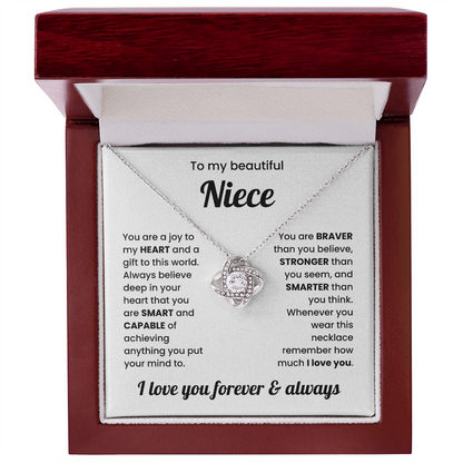 To My Niece Love Knot Necklace – Sentimental Gift for Niece