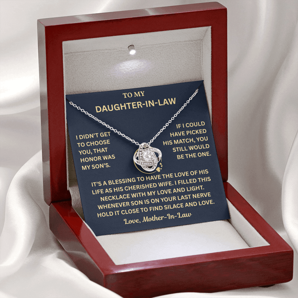 Daughter in Law Gifts From Mom & Dad Necklace With Heartfelt Message