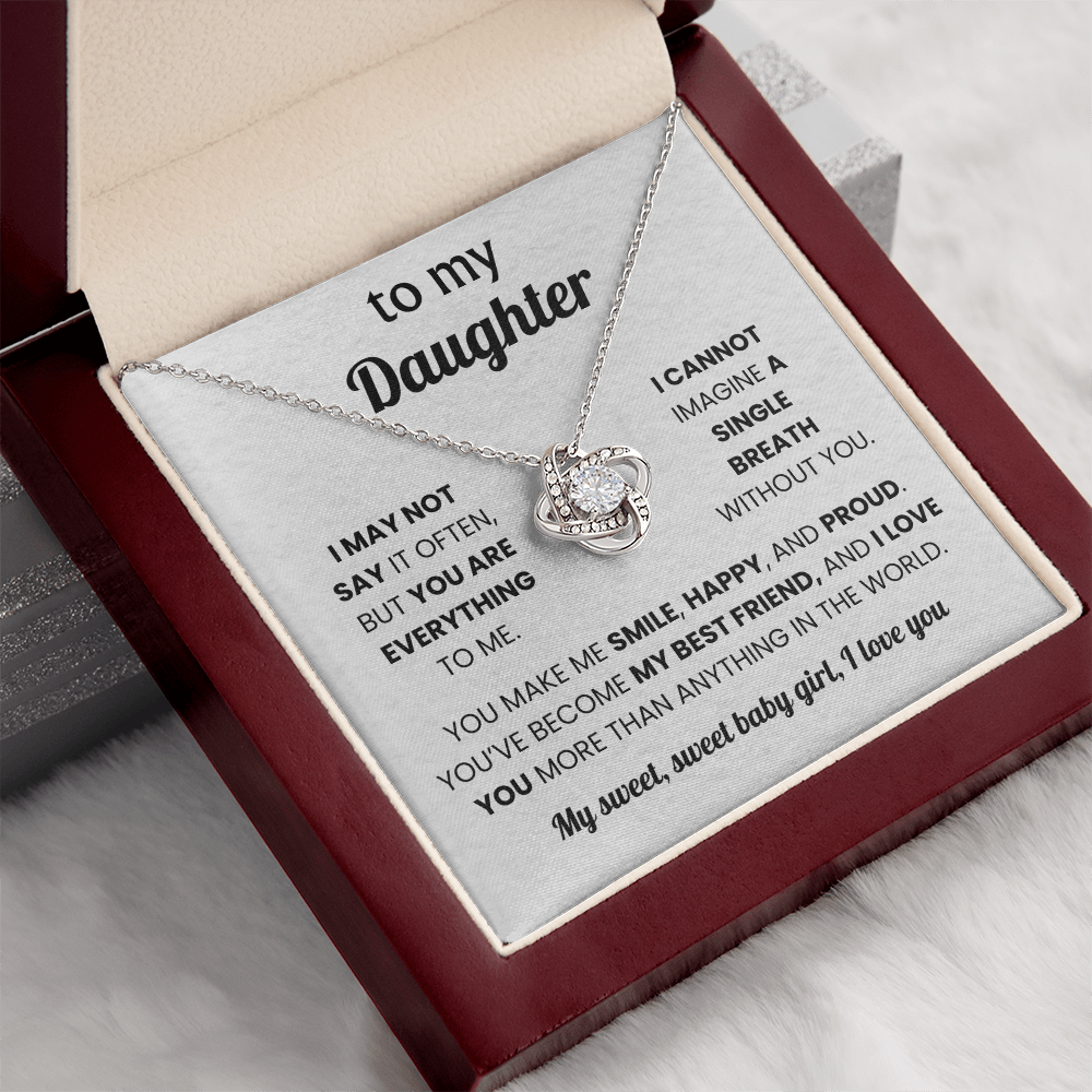 To My Daughter - Stainless Steel Necklace With Heartfelt Message Card & Gift Box
