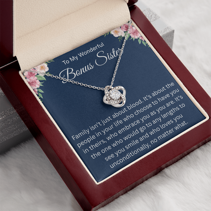 To My Wonderful Bonus Sister - I'm So Lucky to Have You in My Life - Necklace
