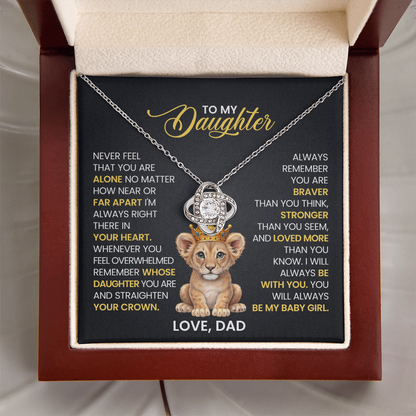 To My  Daughter - I Am Proud to Be Your Father - Love Knot Necklace
