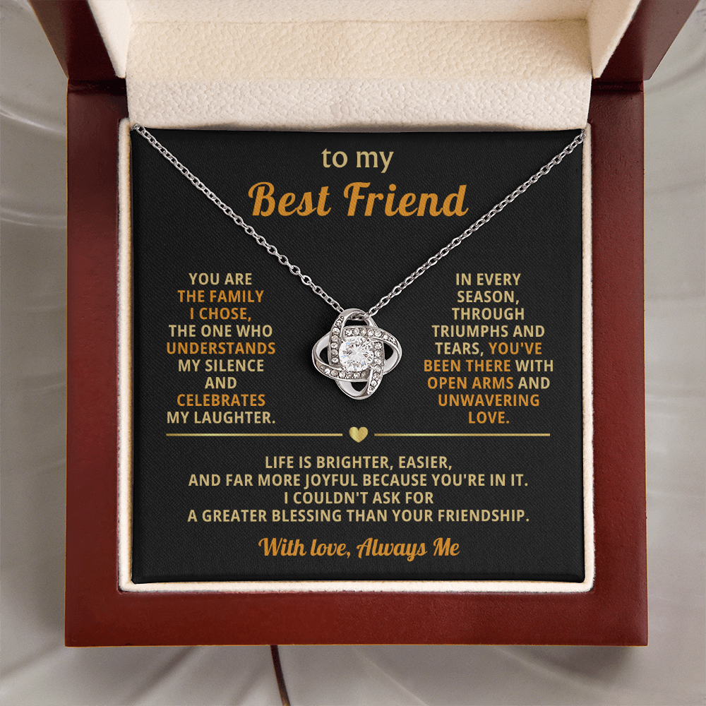 To My Best Friend - You Are Also My Sister - Love Knot Necklace