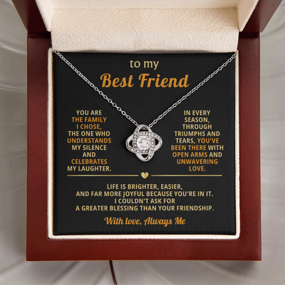 To My Best Friend - You Are Also My Sister - Love Knot Necklace
