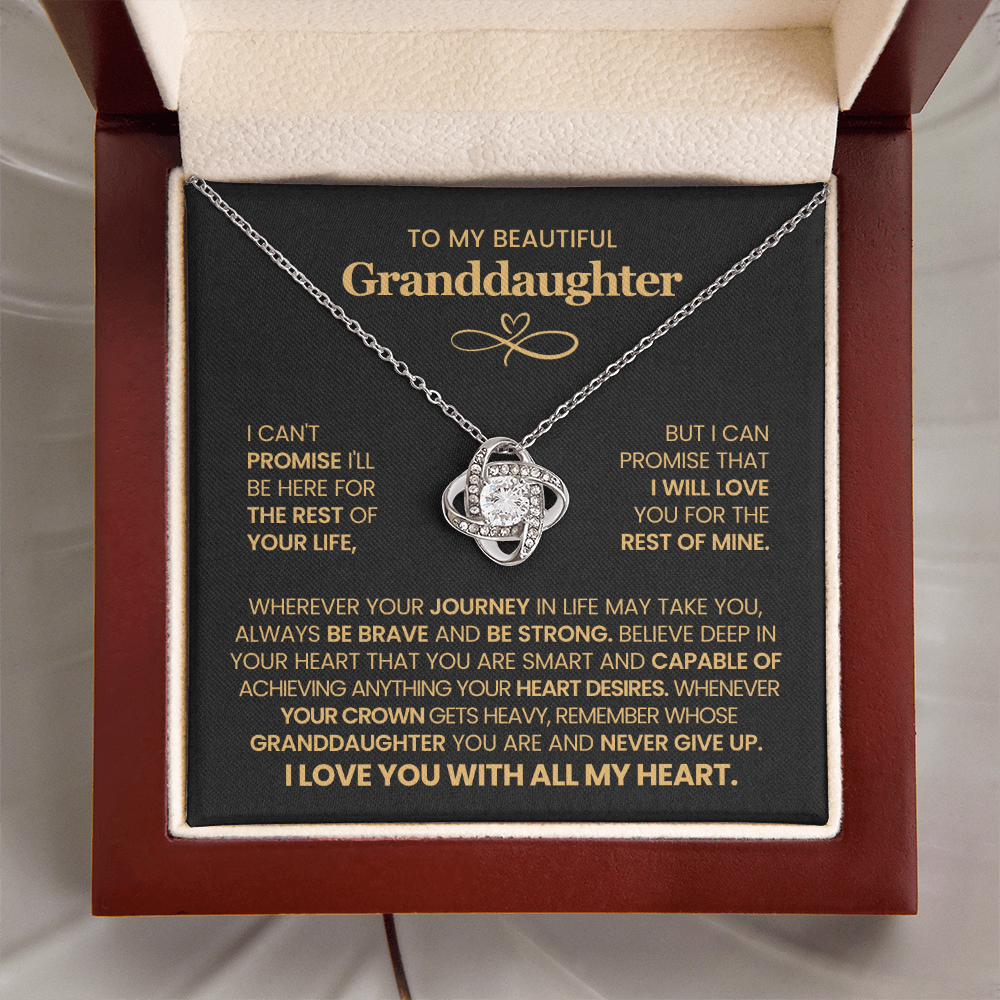 To My Beautiful Granddaughter - I Am Proud of You - Love Knot Necklace