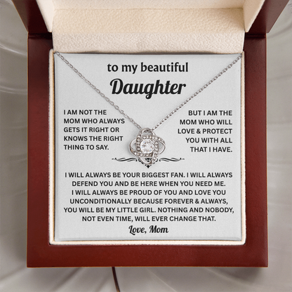 To My Beautiful Daughter - I Will Always Be Your Biggest Fan - Love Knot Necklace