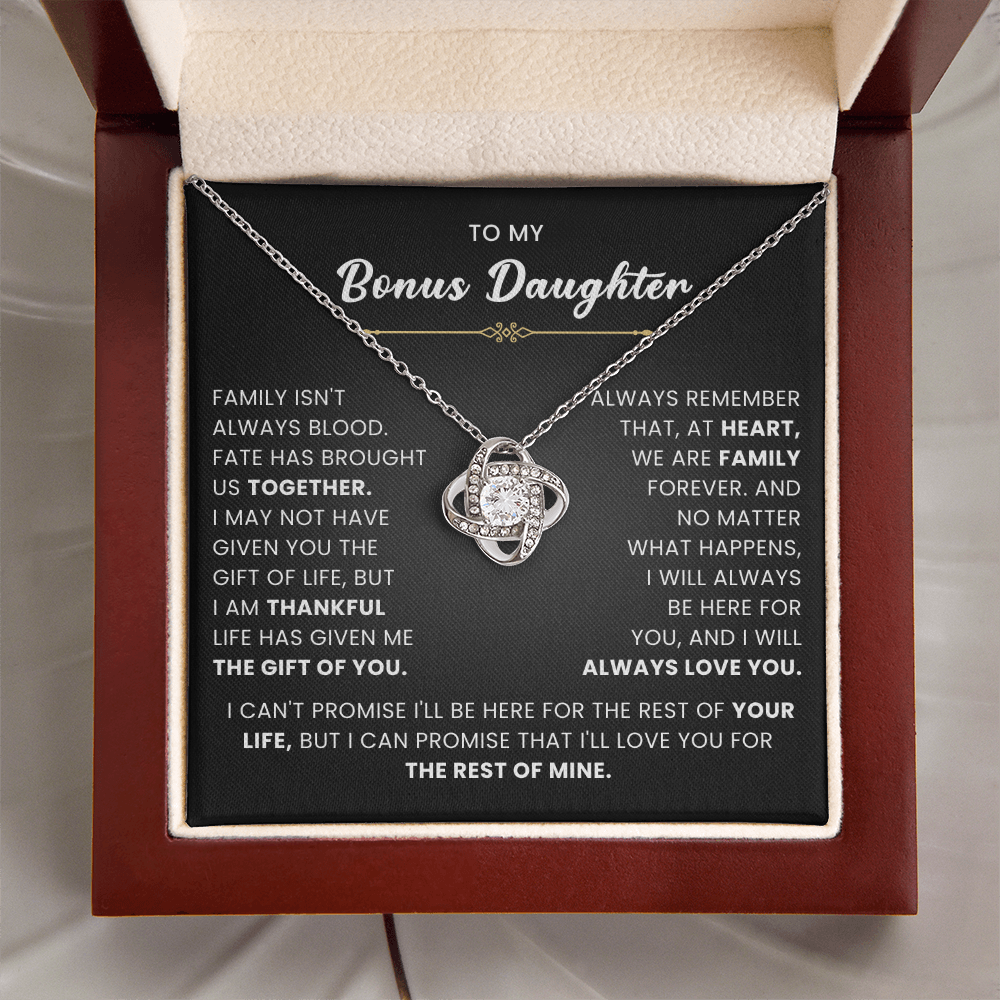 To My Wonderful Daughter-in-law - You Are My Bonus Daughter - Love Knot Necklace