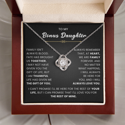 To My Wonderful Daughter-in-law - You Are My Bonus Daughter - Love Knot Necklace