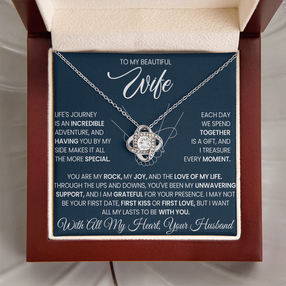 To My Wife - I Love You Forever & Always - Love Knot Necklace