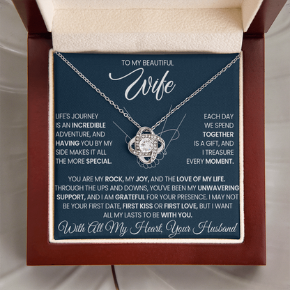 To My Wife - I Love You Forever & Always - Love Knot Necklace