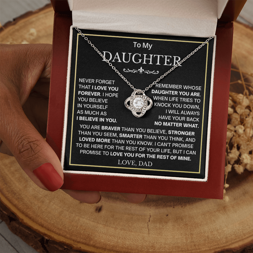 Beautiful Gift for Daughter From Dad Never Forget That I Love You Necklace
