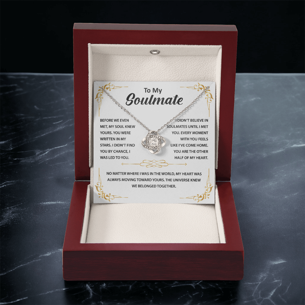 To My Beautiful Soulmate, I Want To Be Your Last Evething - Love Knot Necklace