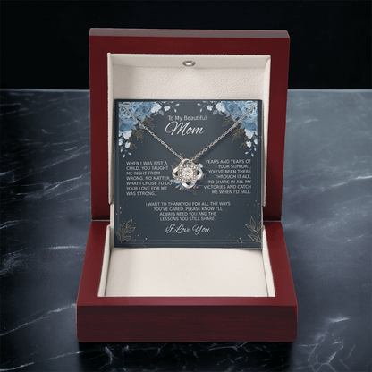 Mom Necklace for Women With Heartfelt Message & Gift Box