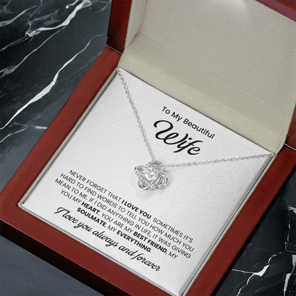 To My Wonderful Wife –  My Every Tomorrow is Beautiful Because of You - Necklace