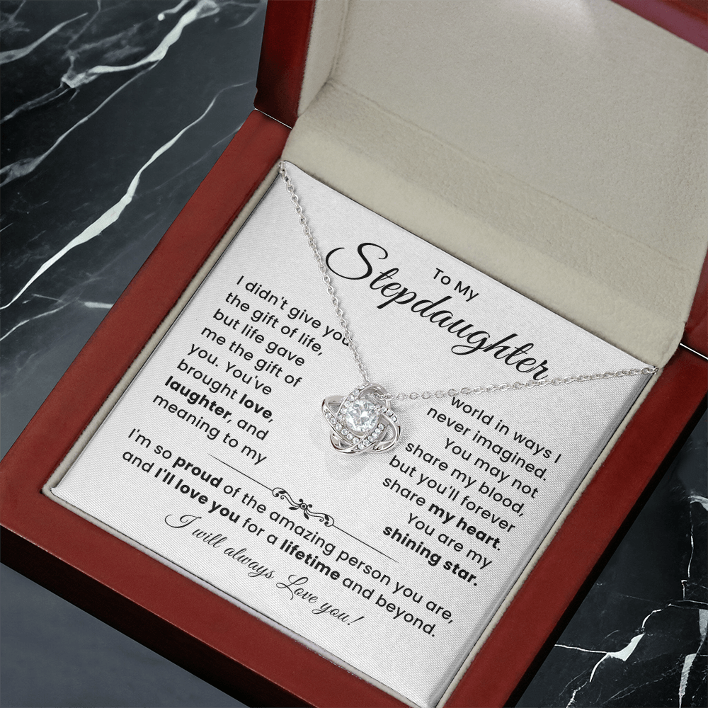 To My Stepdaughter - You Are My Shining Star - Love Knot Necklace
