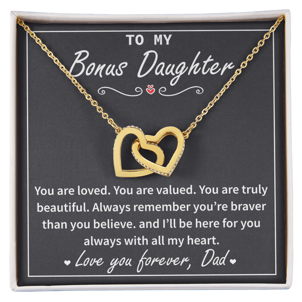 Bonus Daughter Necklace - Always Remember You're Braver Than You Believe