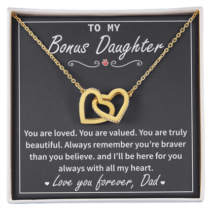 Bonus Daughter Necklace - Always Remember You're Braver Than You Believe