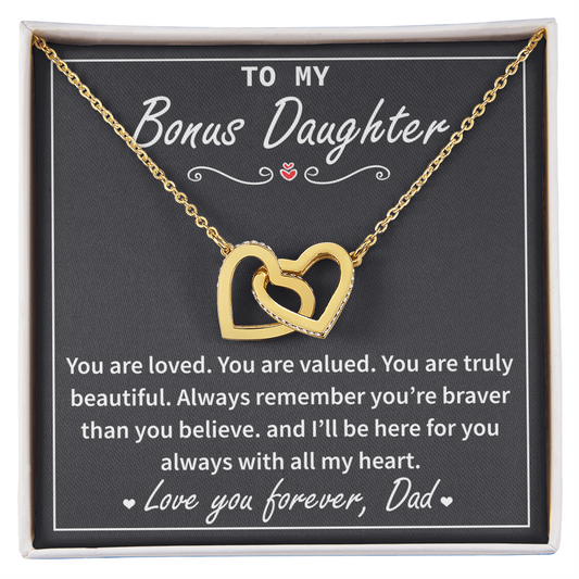 Bonus Daughter Necklace - Always Remember You're Braver Than You Believe