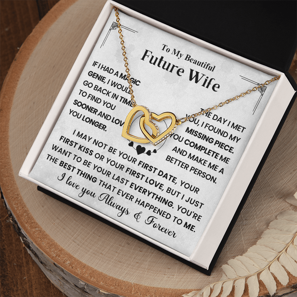 For My Future Wife – You Will Be My Everything - Interlocking Heart Necklace