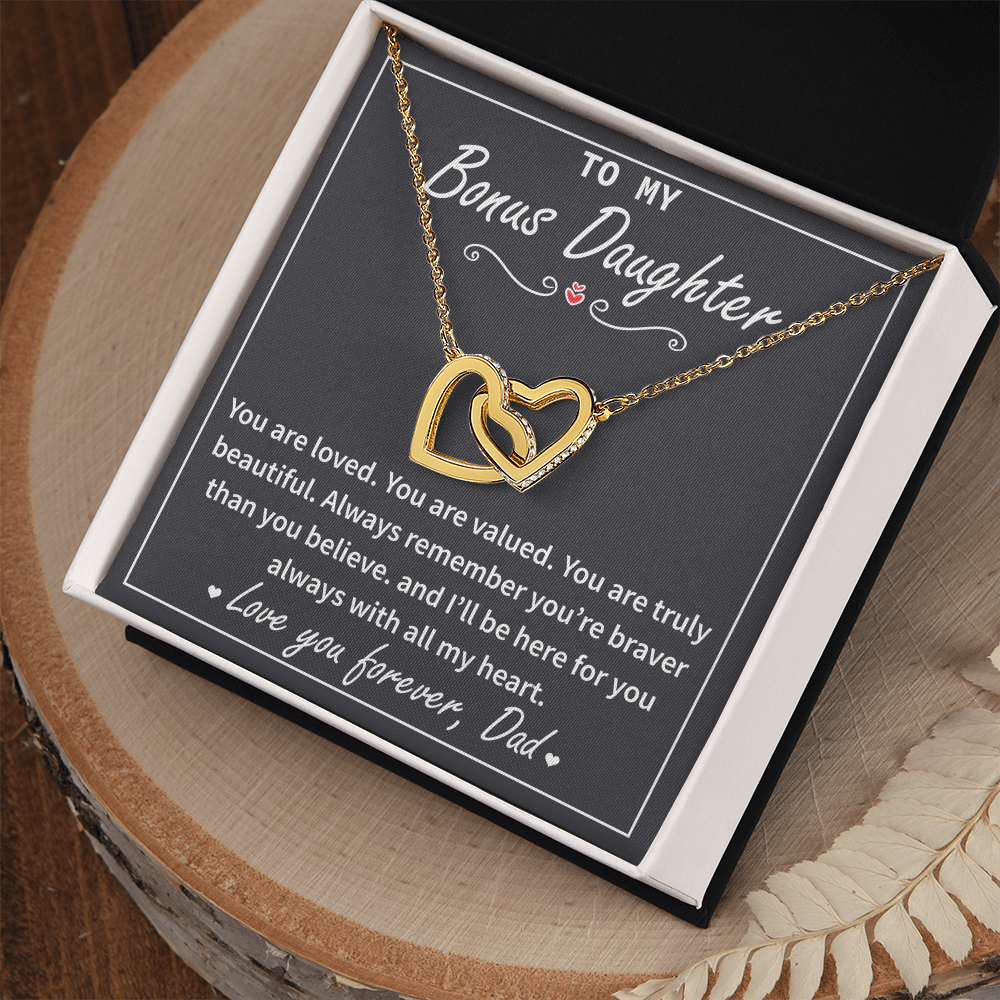 Bonus Daughter Necklace - Always Remember You're Braver Than You Believe