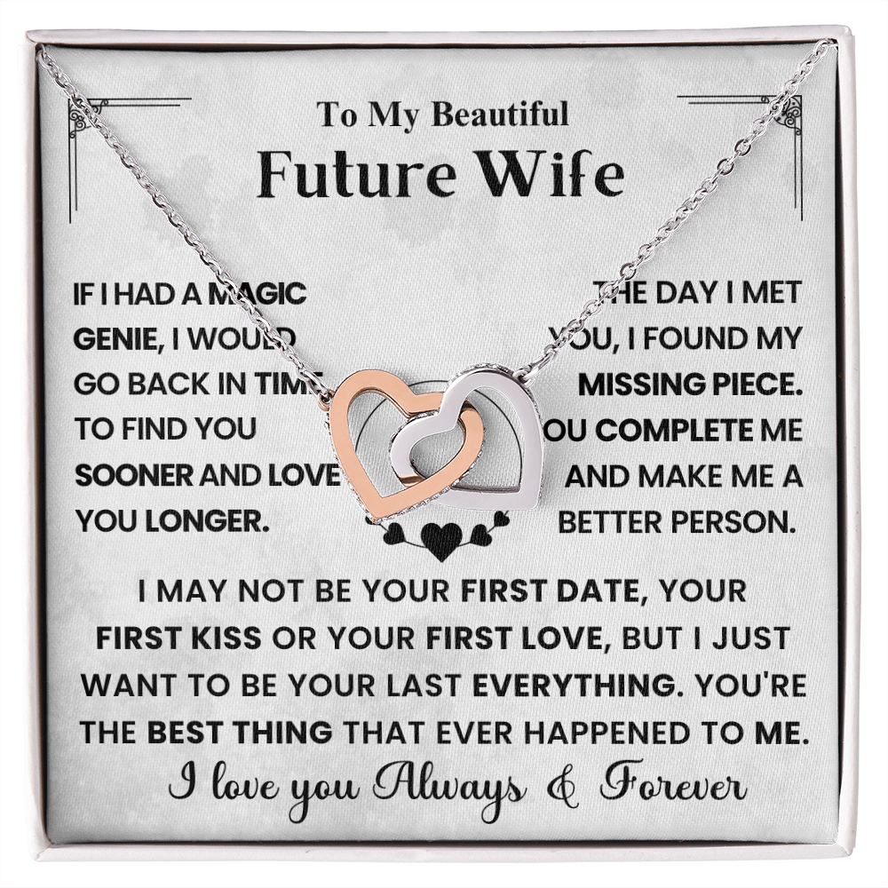 For My Future Wife – You Will Be My Everything - Interlocking Heart Necklace