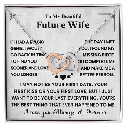 For My Future Wife – You Will Be My Everything - Interlocking Heart Necklace