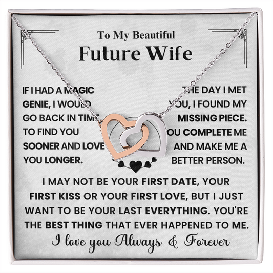 For My Future Wife – You Will Be My Everything - Interlocking Heart Necklace