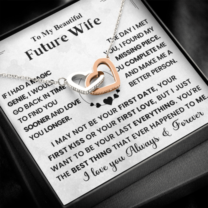 For My Future Wife – You Will Be My Everything - Interlocking Heart Necklace
