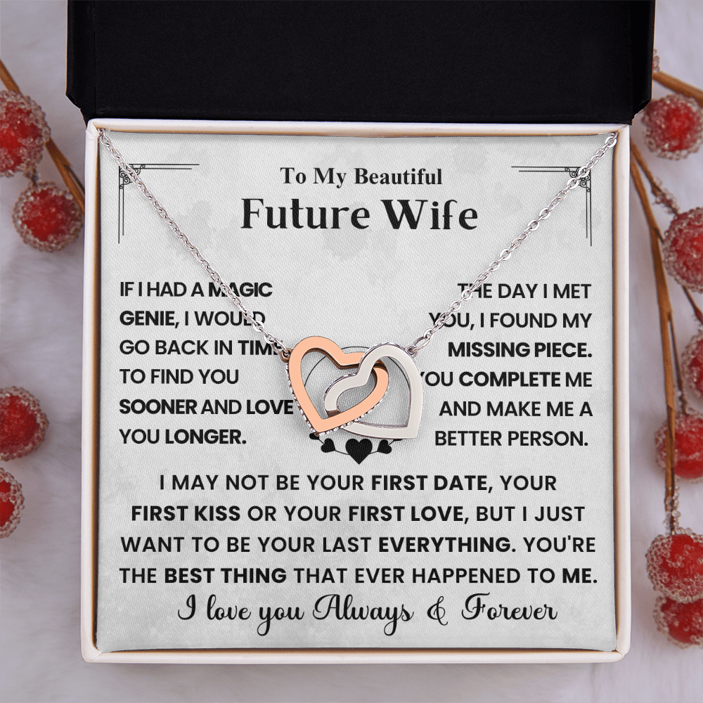For My Future Wife – You Will Be My Everything - Interlocking Heart Necklace