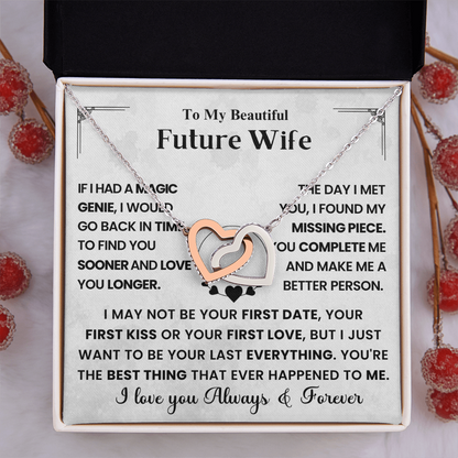 For My Future Wife – You Will Be My Everything - Interlocking Heart Necklace