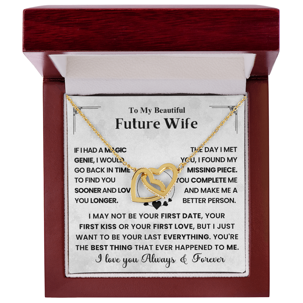 For My Future Wife – You Will Be My Everything - Interlocking Heart Necklace