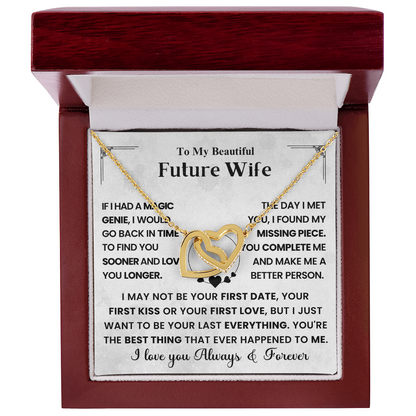 For My Future Wife – You Will Be My Everything - Interlocking Heart Necklace
