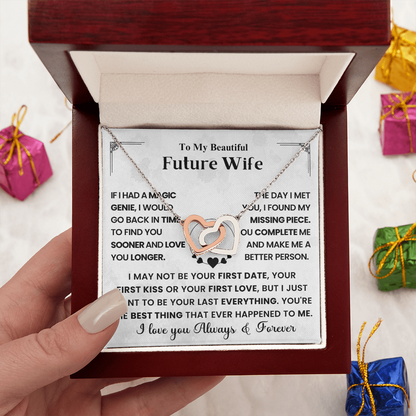 For My Future Wife – You Will Be My Everything - Interlocking Heart Necklace