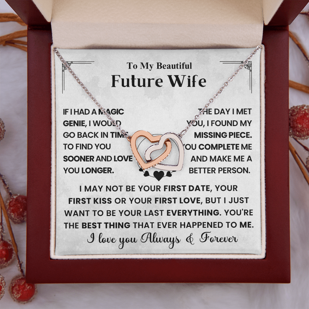 For My Future Wife – You Will Be My Everything - Interlocking Heart Necklace