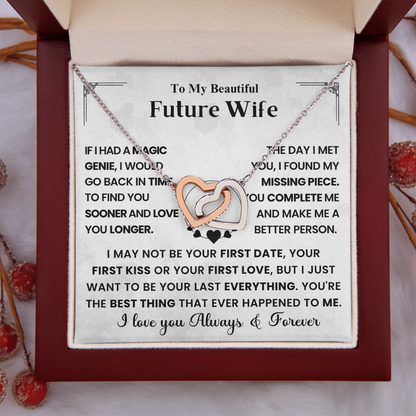 For My Future Wife – You Will Be My Everything - Interlocking Heart Necklace