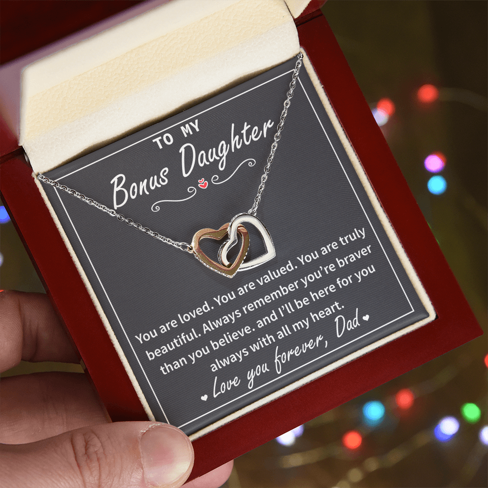Bonus Daughter Necklace - Always Remember You're Braver Than You Believe