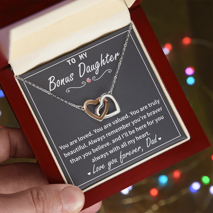 Bonus Daughter Necklace - Always Remember You're Braver Than You Believe