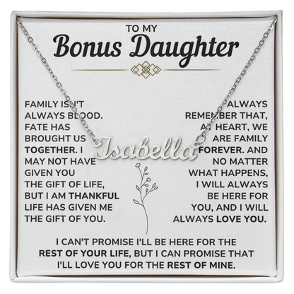 Personalize Name Necklace For Bonus Daughter From Mom and Dad
