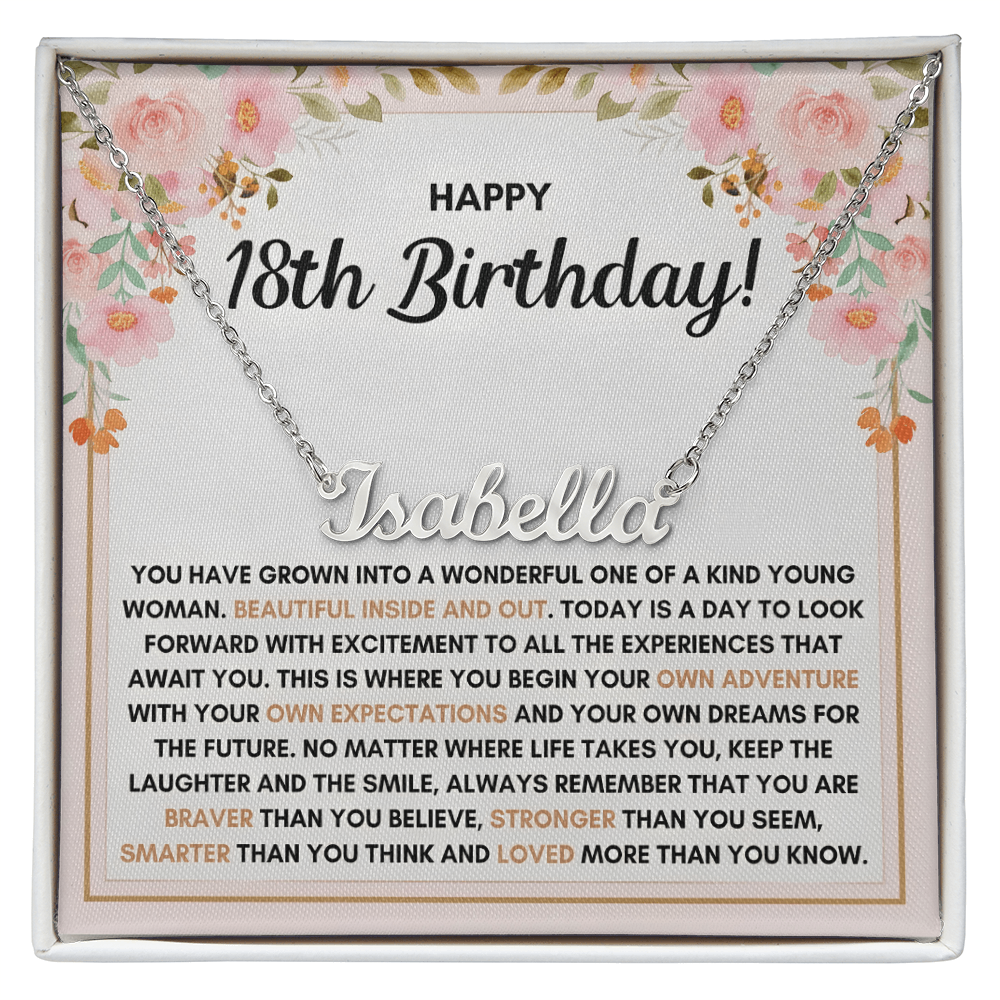 Name Necklace On Her 18th Birthday - Personalized Jewelry Gift