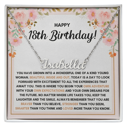 Name Necklace On Her 18th Birthday - Personalized Jewelry Gift