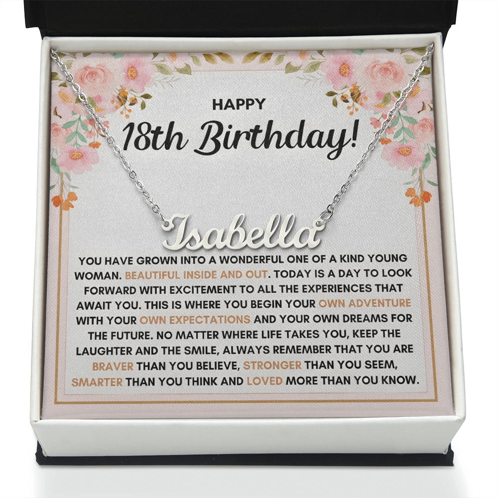 Name Necklace On Her 18th Birthday - Personalized Jewelry Gift