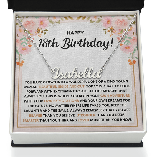 Name Necklace On Her 18th Birthday - Personalized Jewelry Gift