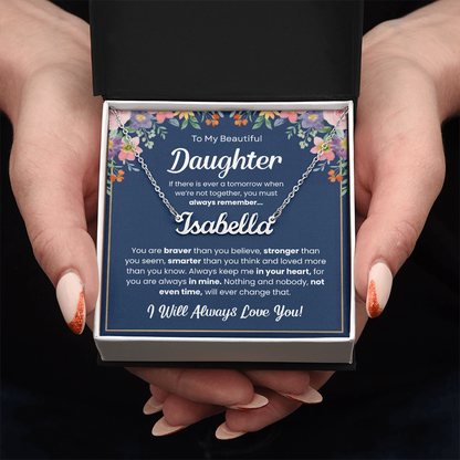 Personalized Daughter Name Necklace – Custom Name Gift from Mom or Dad
