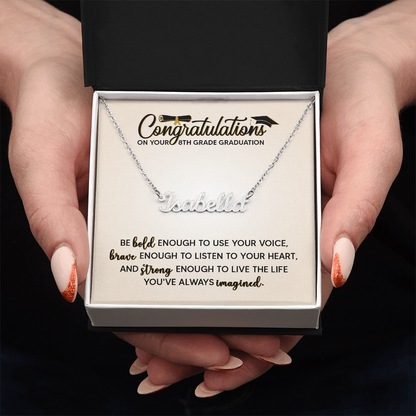 Congratulation On Her 8th Grade Graduation Gifts - Personalized Name Necklace For Her