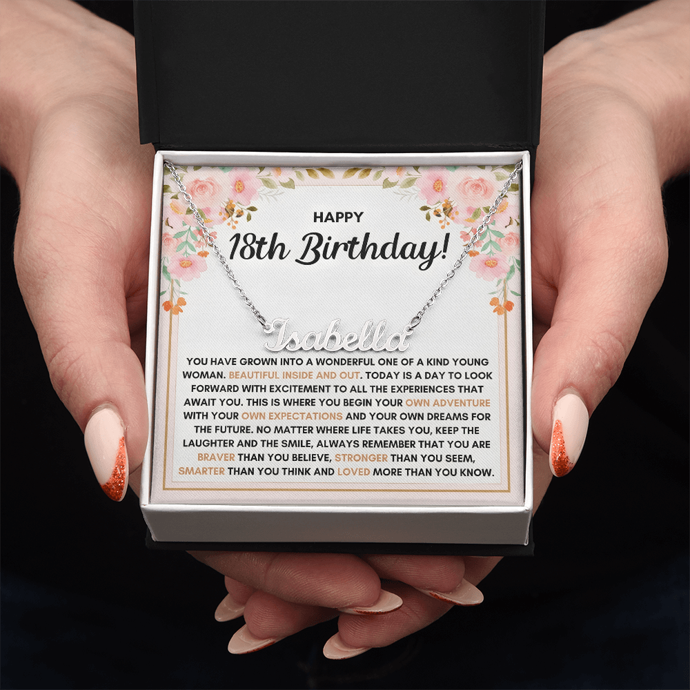 Name Necklace On Her 18th Birthday - Personalized Jewelry Gift