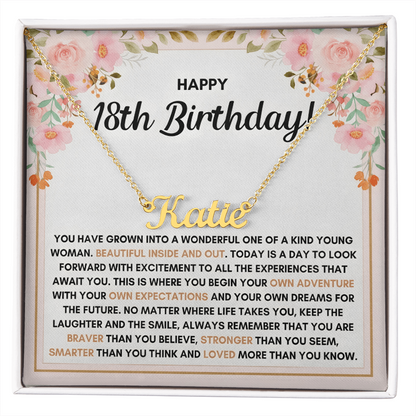 Name Necklace On Her 18th Birthday - Personalized Jewelry Gift