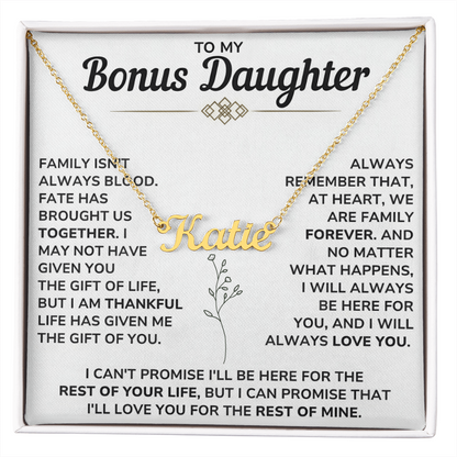 Personalize Name Necklace For Bonus Daughter From Mom and Dad